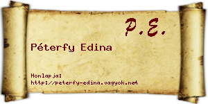 Péterfy Edina névjegykártya
